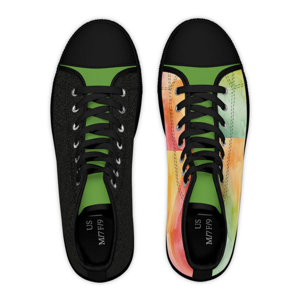 Oil Paint /Black Women's High Top Sneakers