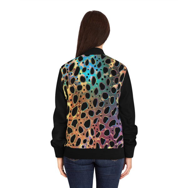 Leopard Gold Women's Bomber Jacket