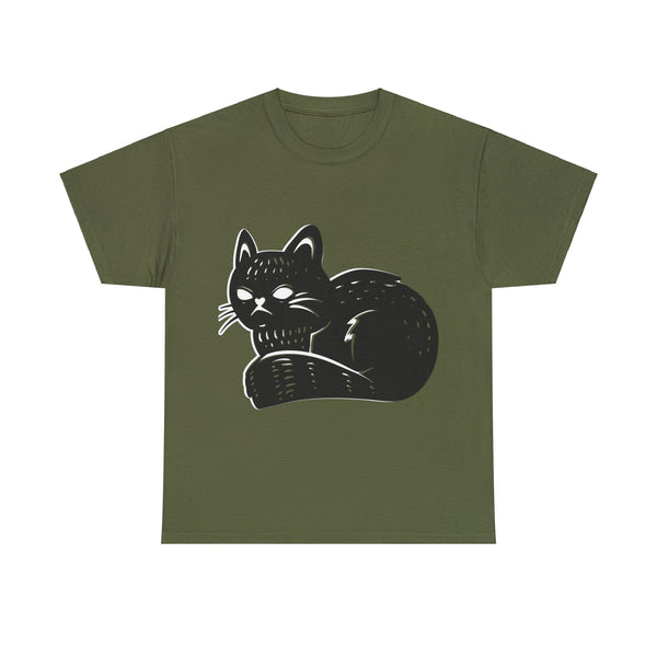 "Black Cat" Plus Size Women Heavy Cotton Tee T-Shirt