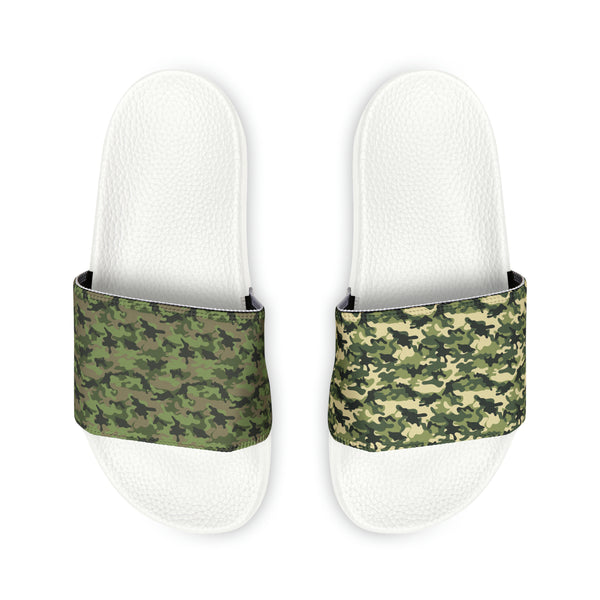 Green Camo Women's PU Slide Sandals Shoes