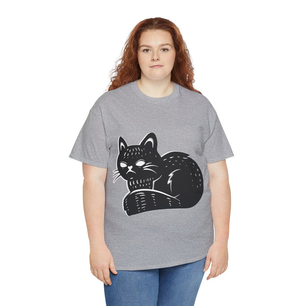 "Black Cat" Plus Size Women Heavy Cotton Tee T-Shirt