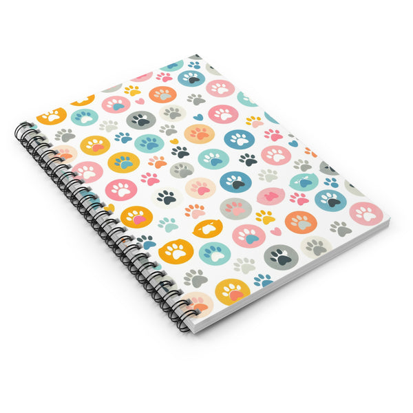 Dog Paw Print 2.0  Spiral Notebook - Ruled Line