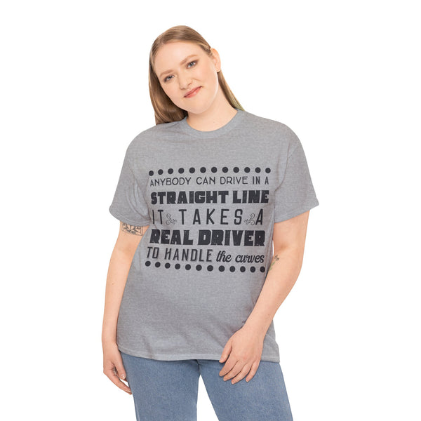 Anyone can Drive, Not handle Curves Plus Size Women Heavy Cotton Tee