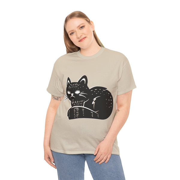 "Black Cat" Plus Size Women Heavy Cotton Tee T-Shirt