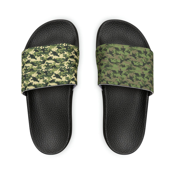 Green Camo Women's PU Slide Sandals Shoes