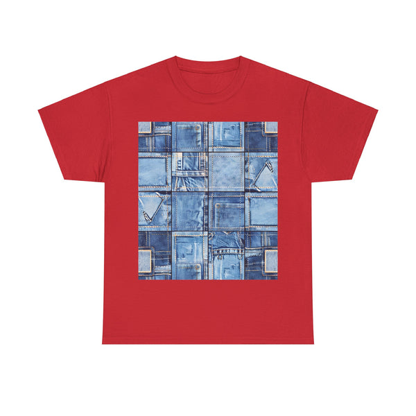 "Denim Patch" Plus Size Women Heavy Cotton Tee