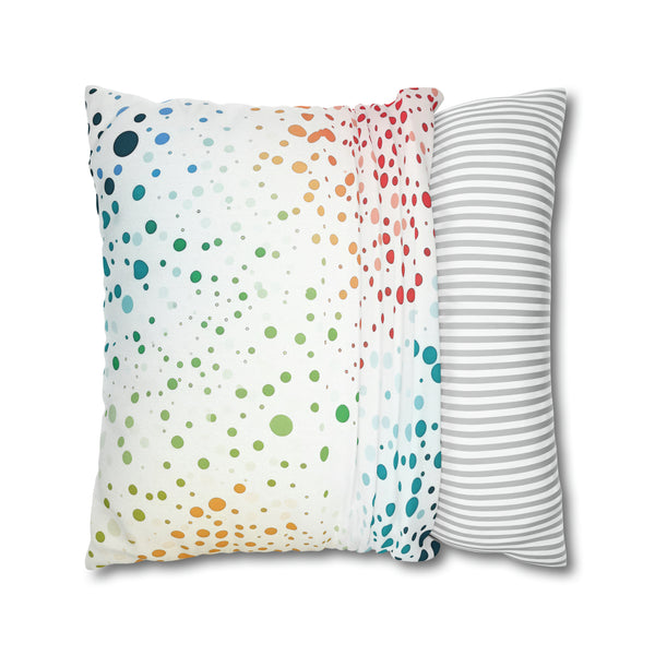 White Polka Dots Spun Polyester Square Pillowcase