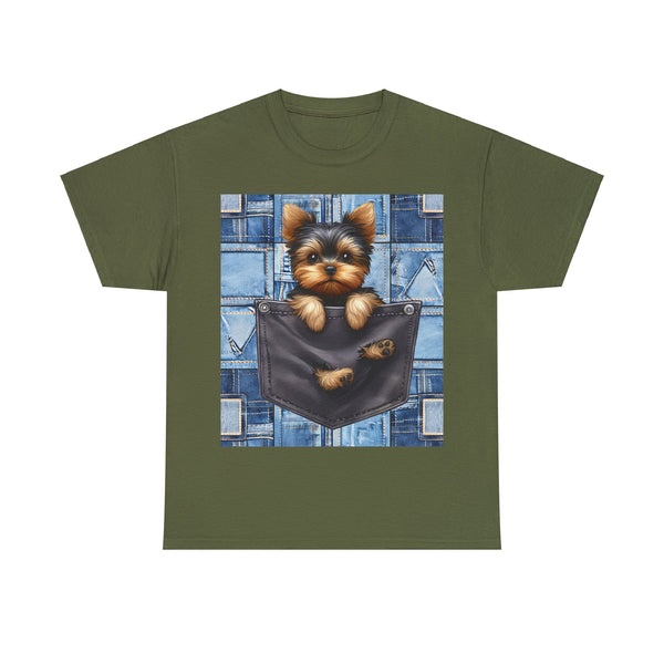 "Denim Dog Patch" Plus Size Women Heavy Cotton Tee T-shirt