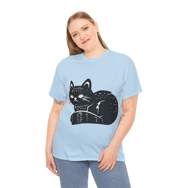"Black Cat" Plus Size Women Heavy Cotton Tee T-Shirt