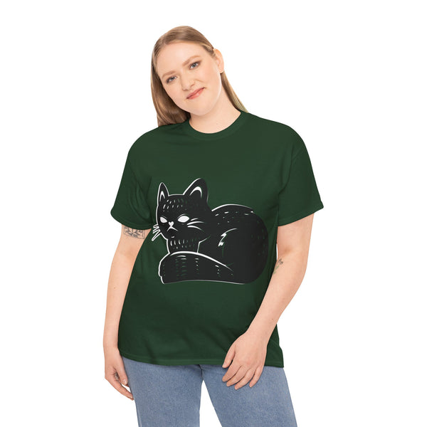 "Black Cat" Plus Size Women Heavy Cotton Tee T-Shirt