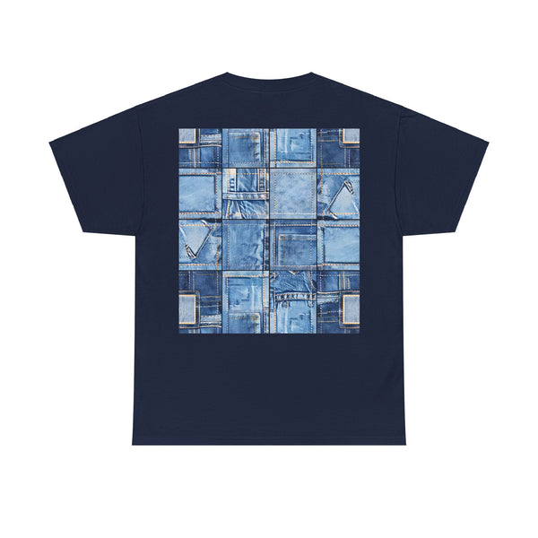 "Denim Dog Patch" Plus Size Women Heavy Cotton Tee T-shirt