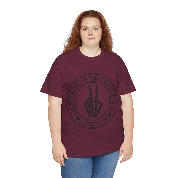 Ride the Train Women Heavy Cotton Tee T-Shirt