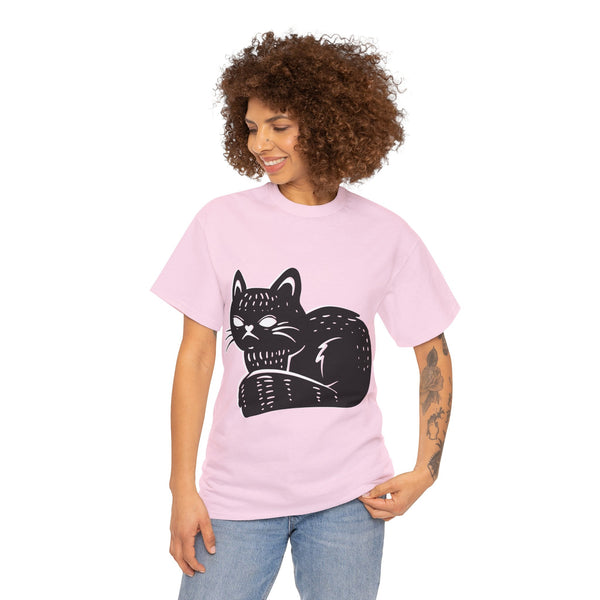 "Black Cat" Plus Size Women Heavy Cotton Tee T-Shirt
