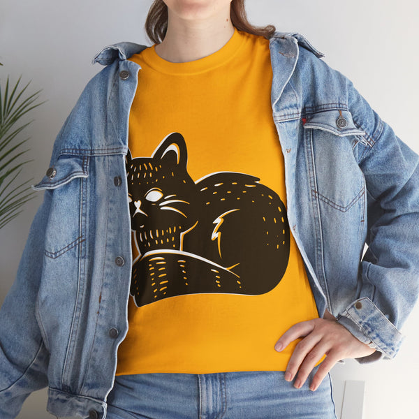 "Black Cat" Plus Size Women Heavy Cotton Tee T-Shirt