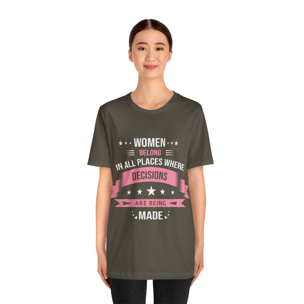 "Women Belong IN All Palaces Where Decisions Are Being Made" Plus Size Woman Jersey Short Sleeve Tee T-Shirt