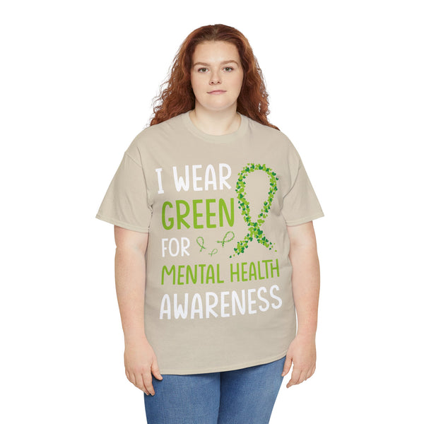 "Mental Health Awareness" Woman Crewneck T-Shirt: Focus on the Good - Unisex Heavy Cotton Tee