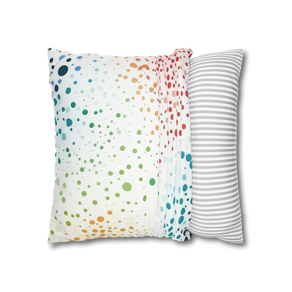 White Polka Dots Spun Polyester Square Pillowcase