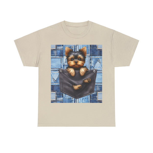 "Denim Dog Patch" Plus Size Women Heavy Cotton Tee T-shirt