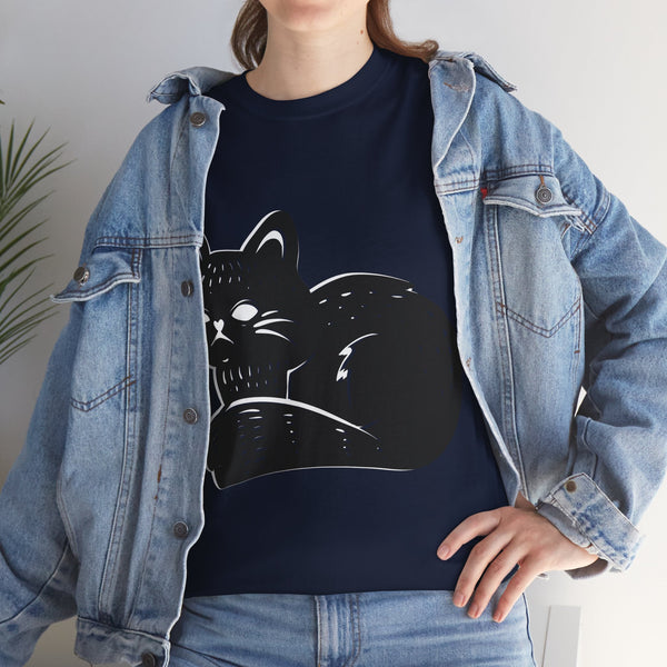 "Black Cat" Plus Size Women Heavy Cotton Tee T-Shirt