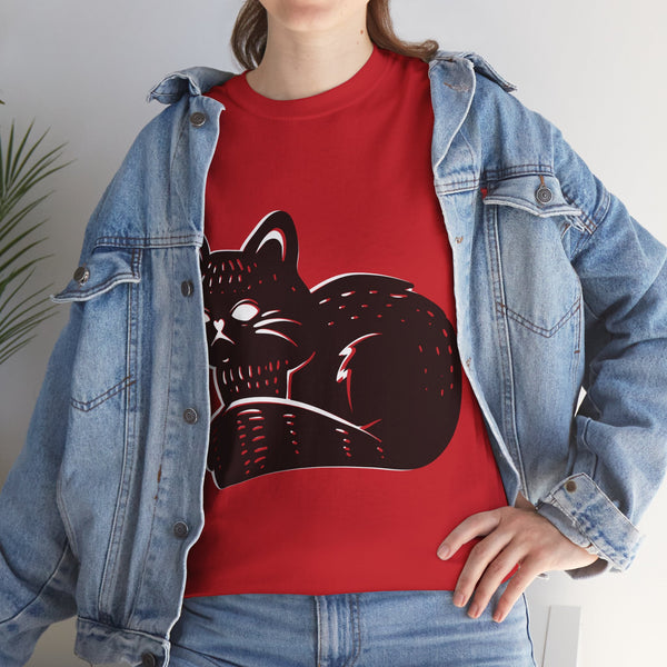 "Black Cat" Plus Size Women Heavy Cotton Tee T-Shirt