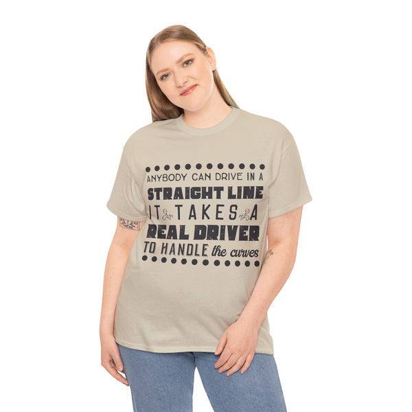 Anyone can Drive, Not handle Curves Plus Size Women Heavy Cotton Tee