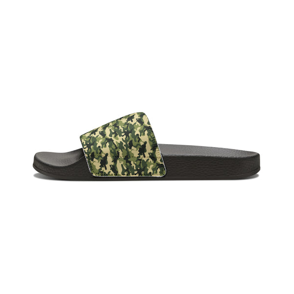 Green Camo Women's PU Slide Sandals Shoes