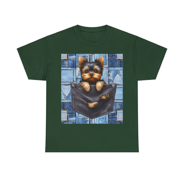 "Denim Dog Patch" Plus Size Women Heavy Cotton Tee T-shirt