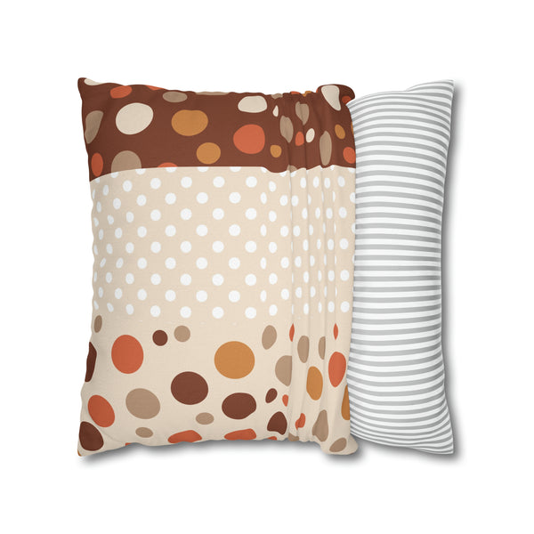 Warm Color Polka Dots Spun Polyester Square Throw Pillowcase
