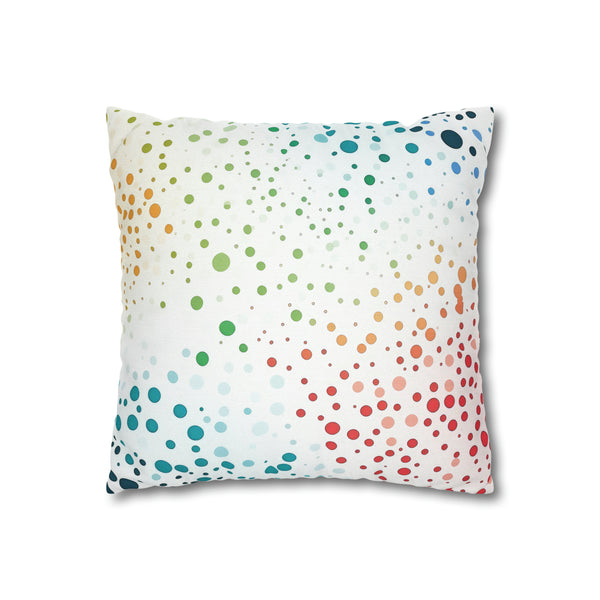 White Polka Dots Spun Polyester Square Pillowcase