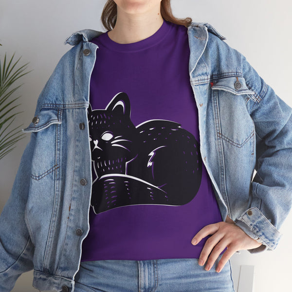 "Black Cat" Plus Size Women Heavy Cotton Tee T-Shirt