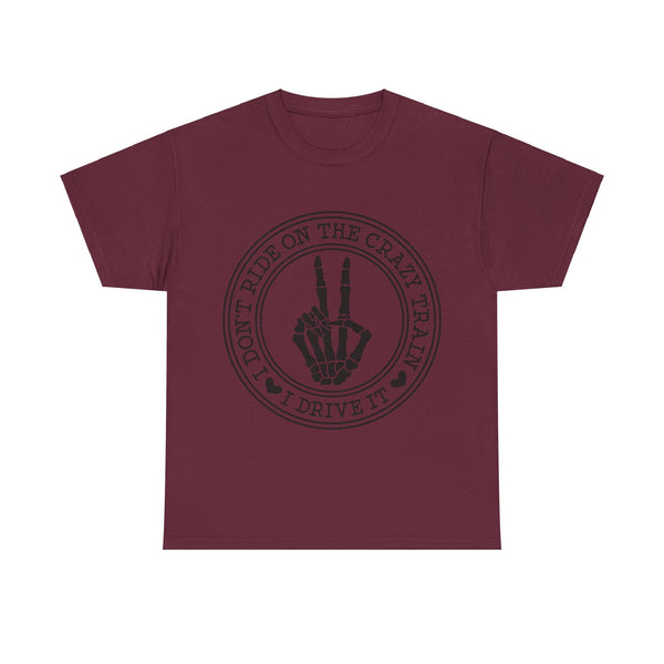 Ride the Train Women Heavy Cotton Tee T-Shirt