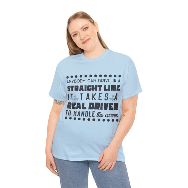 Anyone can Drive, Not handle Curves Plus Size Women Heavy Cotton Tee