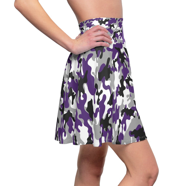 Purple Camo Women's Skater Skirt