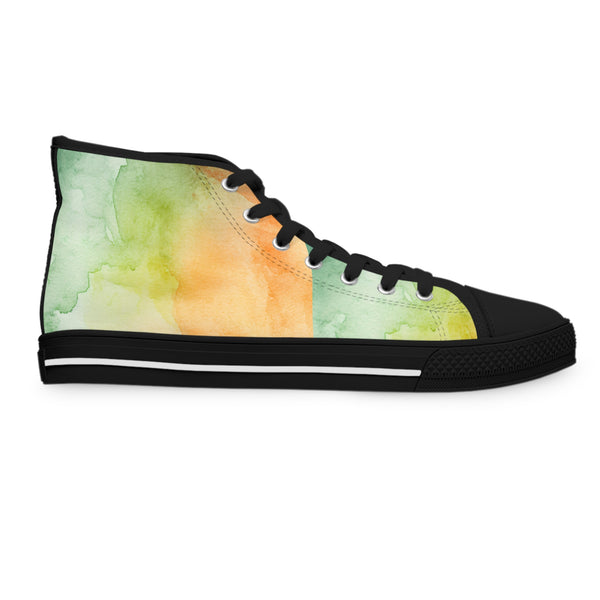 Oil Paint /Black Women's High Top Sneakers