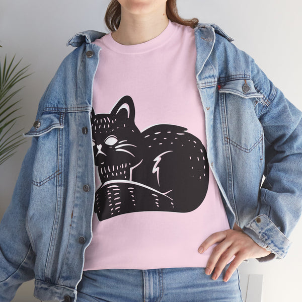 "Black Cat" Plus Size Women Heavy Cotton Tee T-Shirt