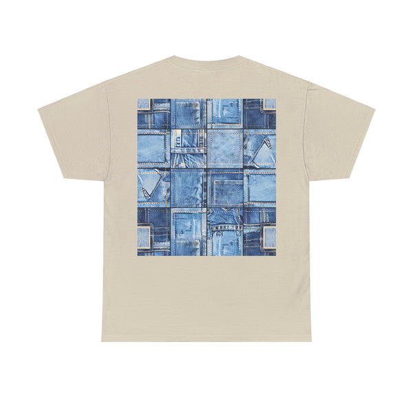 "Denim Dog Patch" Plus Size Women Heavy Cotton Tee T-shirt