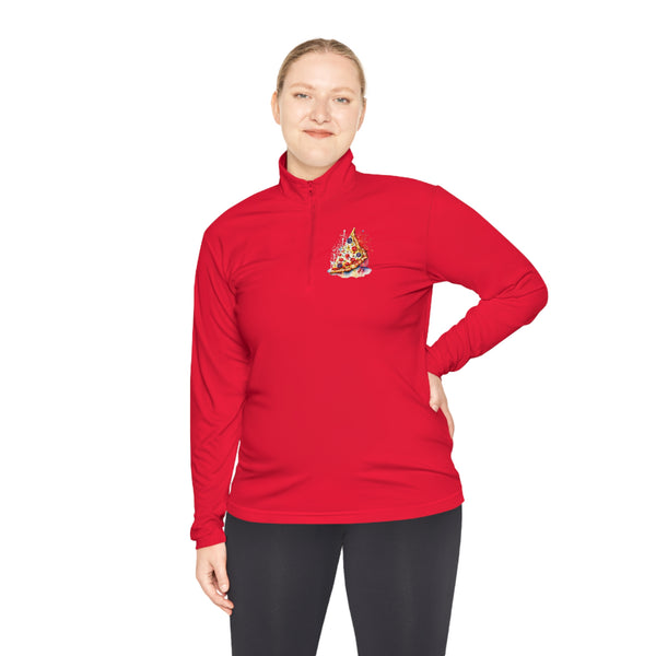 Pizza Woman Quarter-Zip Active Pullover