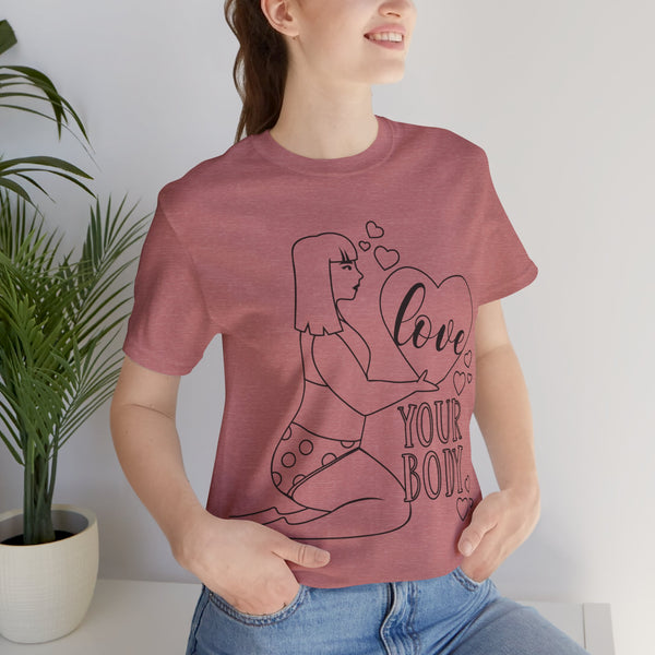 Body Positive Plus Size Woman Jersey Short Sleeve Tee T-Shirt