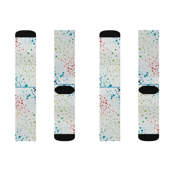 White Polka Dots Sublimation Woman Socks
