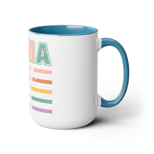 Mama Beautiful Mother's Day Two-Tone Coffee Mugs Cup, 15oz