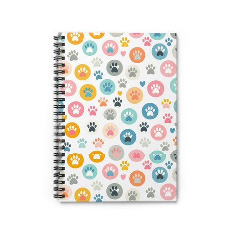 Dog Paw Print 2.0  Spiral Notebook - Ruled Line