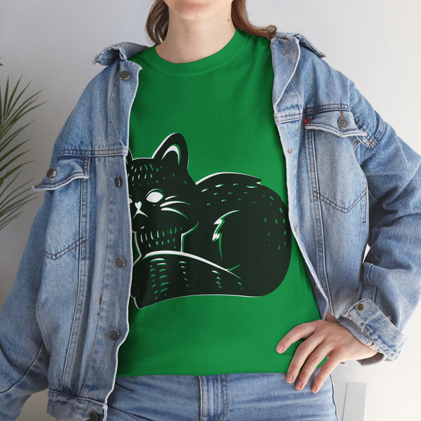 "Black Cat" Plus Size Women Heavy Cotton Tee T-Shirt