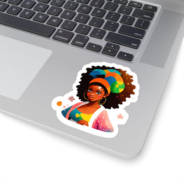 Colorful Afro-Futuristic Woman Kiss-Cut Stickers