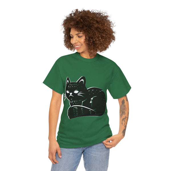 "Black Cat" Plus Size Women Heavy Cotton Tee T-Shirt