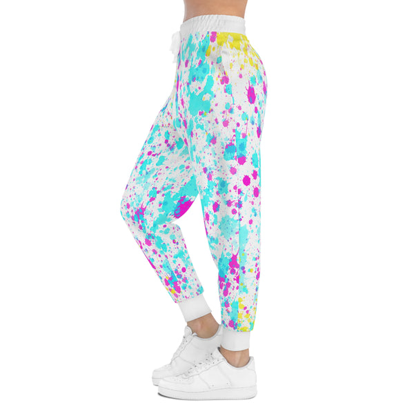 White Paint Splash Athletic Woman Joggers