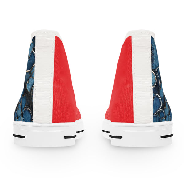 Denim Hearts Women's High Top Sneakers