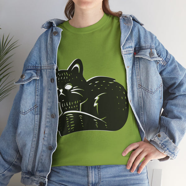 "Black Cat" Plus Size Women Heavy Cotton Tee T-Shirt