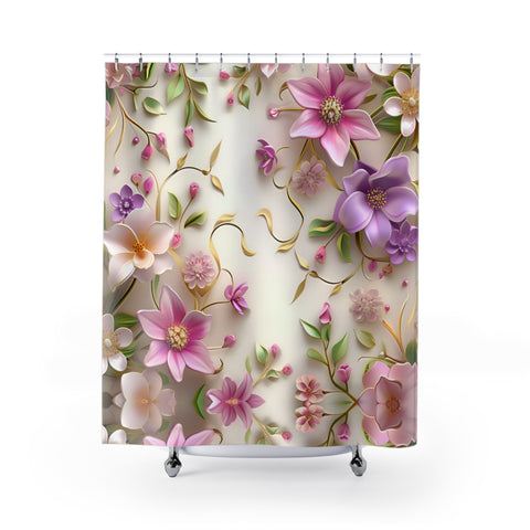 3D Flower Shower Curtains