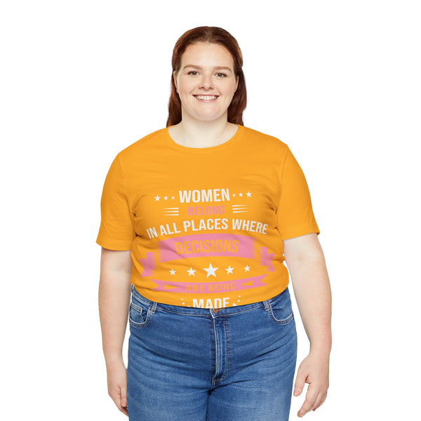 "Women Belong IN All Palaces Where Decisions Are Being Made" Plus Size Woman Jersey Short Sleeve Tee T-Shirt