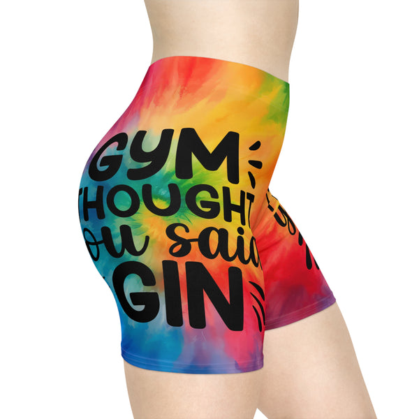 "Gym I Thought Your Said Gin" Women's Biker Shorts